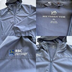Southern Tide RBC Heritage Boeing Golf Jacket‎ Hood Grey Lightweight Mens M Mint